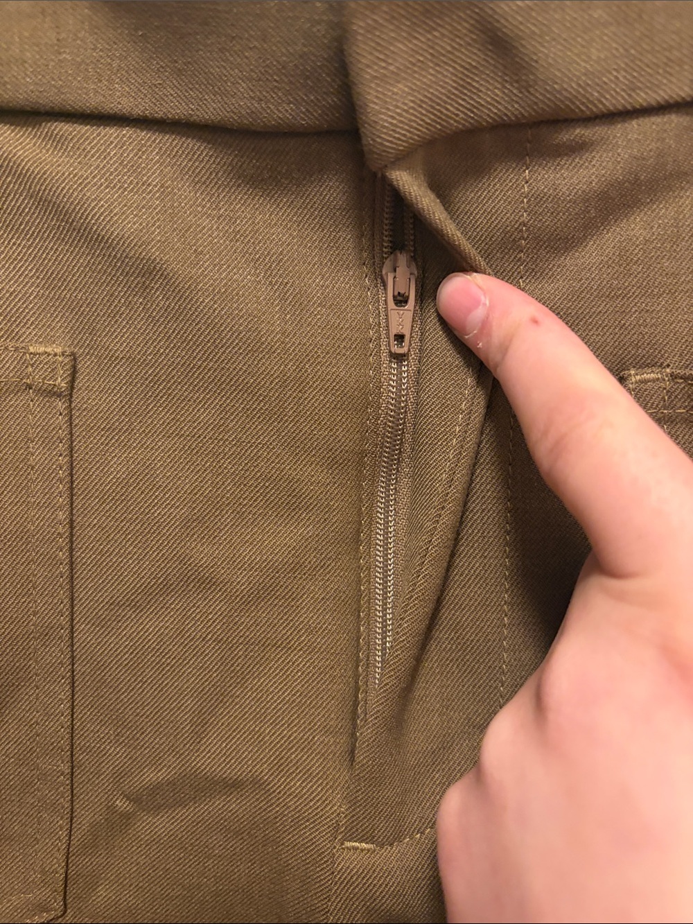Madewell Wool Blend High-Rise Bootcut Trouser in Olive Melange - Picture 5 of 9